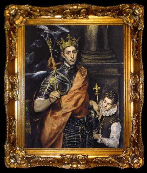 framed  El Greco St Louis,King of France,with a Page, ta009-2